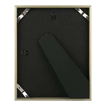 Frametory, 8x10 Gold Aluminum Picture Frame - Set of 1 - Ideal for Displaying 5x7 Photos with Mat or 8x10 Without Mat - Real Glass Front - Simple Gallery Wall Frames for Art Prints and Posters