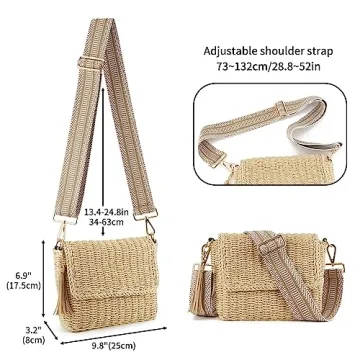 Chic WEIMZC Women's Summer Straw Braided Bag