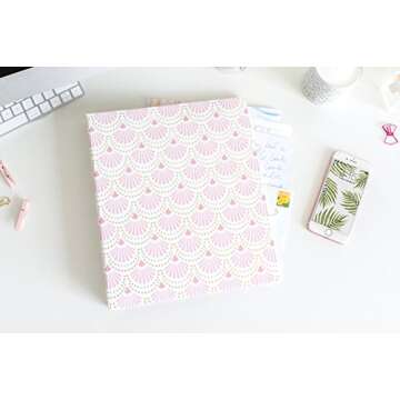 bloom daily planners Gold Scalloped 3 Ring Binder 10x11.5