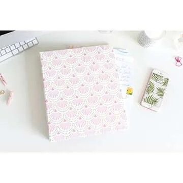 bloom daily planners Gold Scalloped 3 Ring Binder 10x11.5