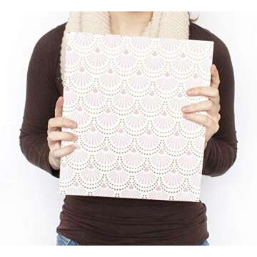 bloom daily planners Gold Scalloped 3 Ring Binder 10x11.5