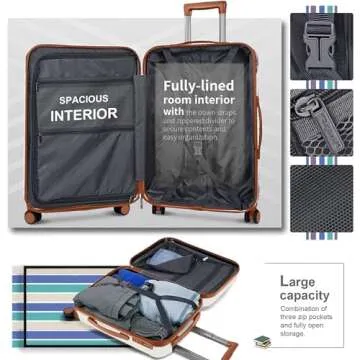 Lightweight Hard Case Luggage Set 22x14x9 Airline Approved with Spinner Wheels 2PCS