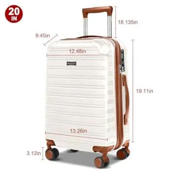 Lightweight 2 Piece Carry-On Luggage Set with Spinner Wheels
