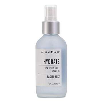 Valjean Labs Face Mist - Hydrate | Hyaluronic Acid + Vitamin B5 | Helps to Hydrate and Plump Skin and Restore Elasticity | Paraben Free, Cruelty Free, Made in USA (4 oz)
