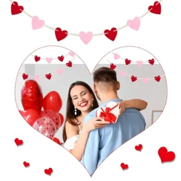 Valentines Day Felt Heart Garland for Home Decor