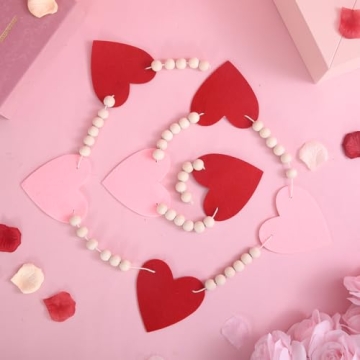 Valentines Day Felt Heart Garland for Home Decor