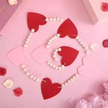 Valentines Day Felt Heart Garland for Home Decor