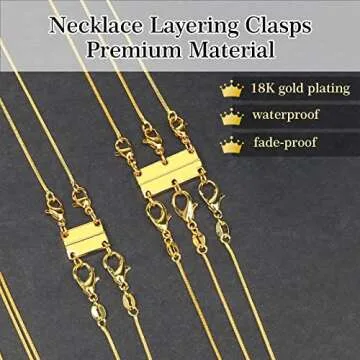 Stylish 2 Pack Magnetic Necklace Layering Clasps