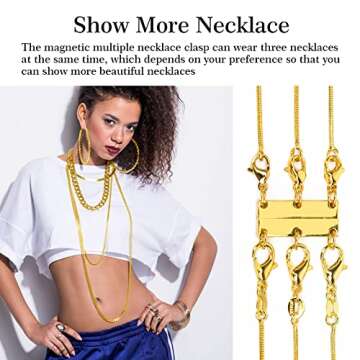 Stylish 2 Pack Magnetic Necklace Layering Clasps
