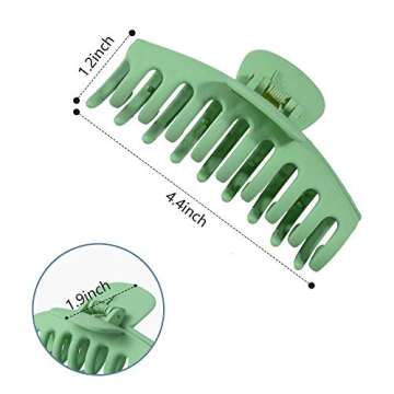 6 Color Hair Claw Clips For Women - 4.4 Inches Nonslip Large Claw Hair Clips for Girls Strong Hold for Thick Hair Accessories