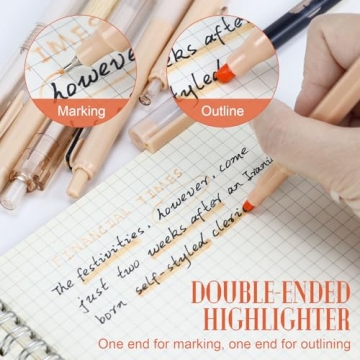 Buqoo 6-Piece Gel Pen Set with Highlighter for Stylish Writing