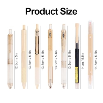 Buqoo 6-Piece Gel Pen Set with Highlighter for Stylish Writing