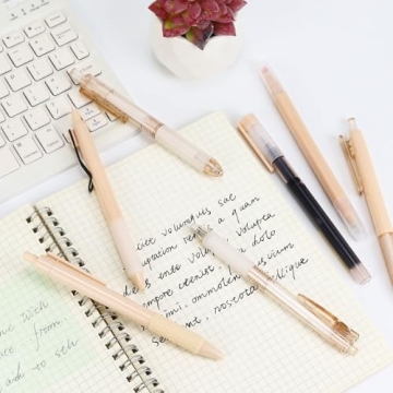 Buqoo 6-Piece Gel Pen Set with Highlighter for Stylish Writing