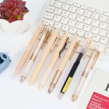 Buqoo 6-Piece Gel Pen Set with Highlighter for Stylish Writing