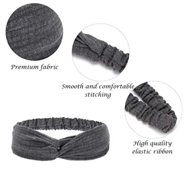 Stylish Folora 6pcs Cotton Headbands for Women and Girls