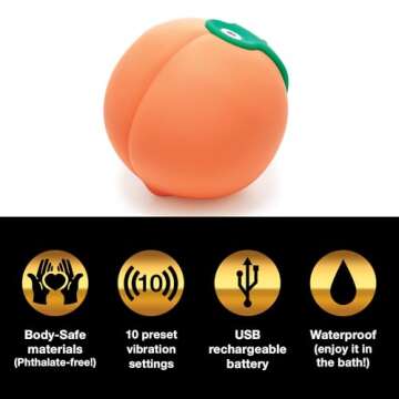 Bedroom Kandi Peach Buzz: Vibrating Body Massager Deluxe!