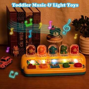 SUPERHIGH Interactive Pop Up Animal Toys with Music, Animal Sound & Light, Early Developmental Cause...