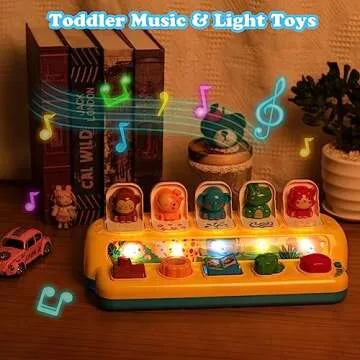 SUPERHIGH Interactive Pop Up Animal Toys with Music, Animal Sound & Light, Early Developmental Cause...