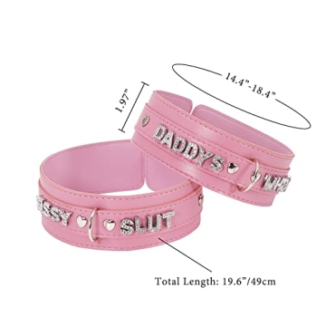 Stylish Pink Vegan Leather Choker Necklace for Women