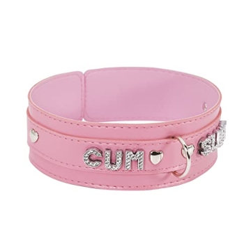 Stylish Pink Vegan Leather Choker Necklace for Women