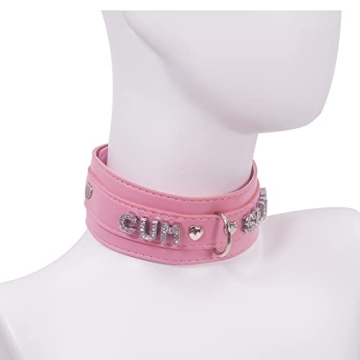 Stylish Pink Vegan Leather Choker Necklace for Women