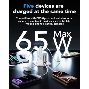 65W 5-in-1 MacBook Pro Charger: Fast & Retractable