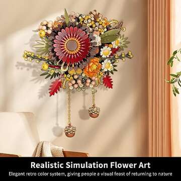 WinGift Dried Flower Centerpiece Building Set,Botanical Collection Crafts,Artificial Flowers,Table O...