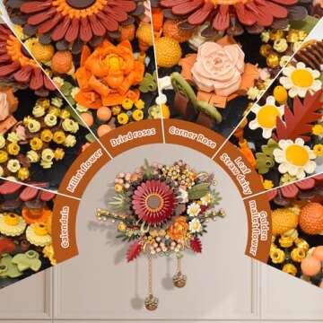 WinGift Dried Flower Centerpiece Building Set,Botanical Collection Crafts,Artificial Flowers,Table Or Wall Decoration, Home Décor, Unique Mother's Day Decoration,Gift for Mother's Day or Anniversary