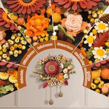 WinGift Dried Flower Centerpiece Building Set,Botanical Collection Crafts,Artificial Flowers,Table Or Wall Decoration, Home Décor, Unique Mother's Day Decoration,Gift for Mother's Day or Anniversary