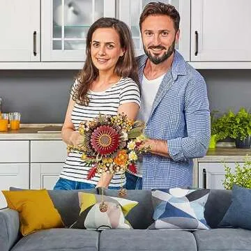 WinGift Dried Flower Centerpiece Building Set,Botanical Collection Crafts,Artificial Flowers,Table Or Wall Decoration, Home Décor, Unique Mother's Day Decoration,Gift for Mother's Day or Anniversary