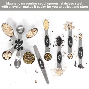 Magnetic Measuring Spoons Set with Leveler - Kitchen Essential