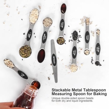 Magnetic Measuring Spoons Set with Leveler - Kitchen Essential
