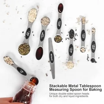 Magnetic Measuring Spoons Set with Leveler - Kitchen Essential