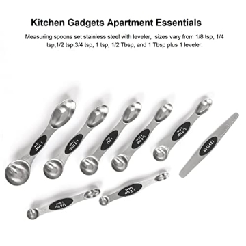 Magnetic Measuring Spoons Set with Leveler - Kitchen Essential