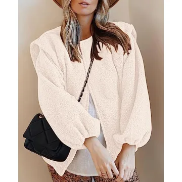 KIRUNDO Women's Sherpa Jacket for Fall and Winter Style