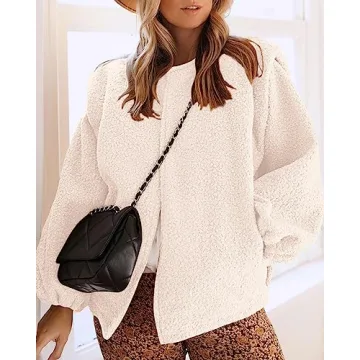 KIRUNDO Women's Sherpa Jacket for Fall and Winter Style