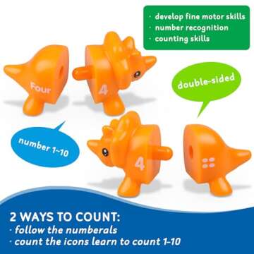 Toddler Dinosaur Montessori Toys for 1 2 3 4 Year Olds - Fun Educational Travel Gifts