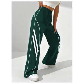 GORGLITTER Women's Vintage Baggy Track Pants for Everyday Wear