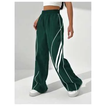 GORGLITTER Women's Vintage Baggy Track Pants for Everyday Wear