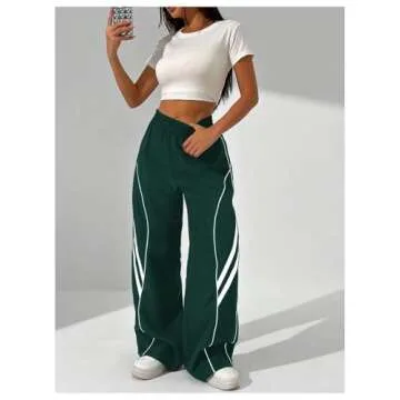 GORGLITTER Women's Vintage Baggy Track Pants for Everyday Wear