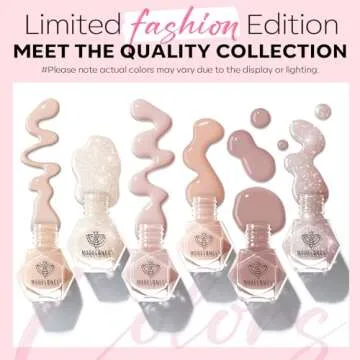 MODELONES Nail Polish Set 6 Colors Neutral Nude Nail Polish Bubble Bath Quick Dry Skin Tone Glitter Winter Nail Polish Finger Nail Polish Bulk Manicure Diy Nail Art Salon Home Gift For Women Mom Girl