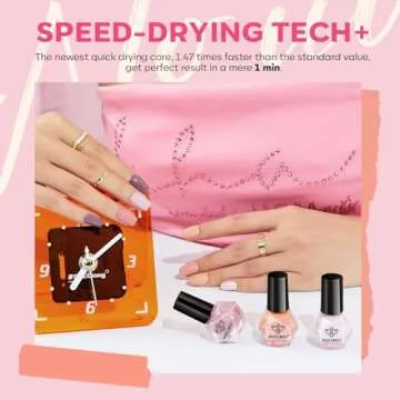 MODELONES Nail Polish Set 6 Colors Neutral Nude Nail Polish Bubble Bath Quick Dry Skin Tone Glitter Winter Nail Polish Finger Nail Polish Bulk Manicure Diy Nail Art Salon Home Gift For Women Mom Girl