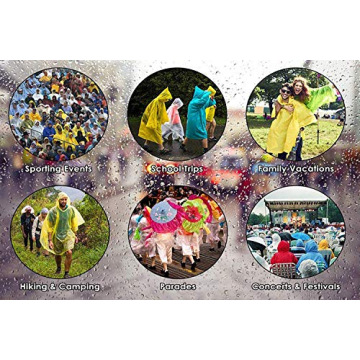 Cosowe Reusable Waterproof Rain Ponchos for Adults