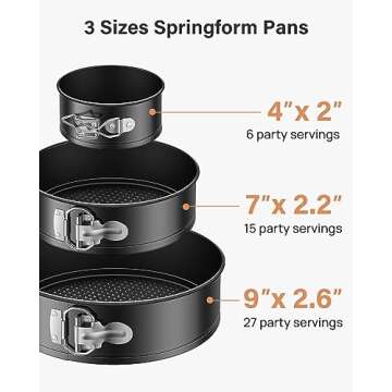 Kootek 144PCs Cake Pan Set, Cake Decorating Kit with 3 Nonstick Round Springform Pans (4, 7, 9 inch)...