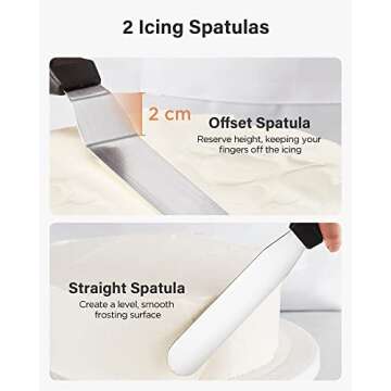 Kootek 144PCs Cake Pan Set, Cake Decorating Kit with 3 Nonstick Round Springform Pans (4, 7, 9 inch), Piping Bags and Tips, Cake Leveler, Other Cheesecake Pan Tools Baking Supplies Gifts & eBook