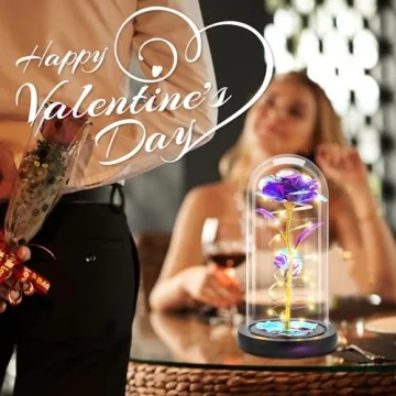 Otlonpe Glass Rose Flower - Christmas, Birthday Gifts for Women Mom Wife Girlfriend Her - Handmade Led Light Up Roses Flowers Womens Gifts for Christmas, Anniversary, Wedding, Valentines, Mothers Day