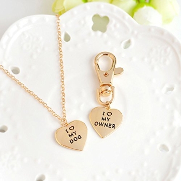 Meiligo® Best Friends Heart Necklace & Key Chain Set