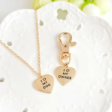 Meiligo® Best Friends Heart Necklace & Key Chain Set