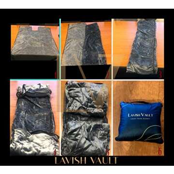 LavishVault Portable Fleece Airplane Travel Blanket - Stylish Comfort