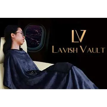 LavishVault Portable Fleece Airplane Travel Blanket - Stylish Comfort